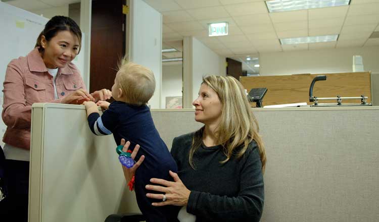 At an office in Oakland