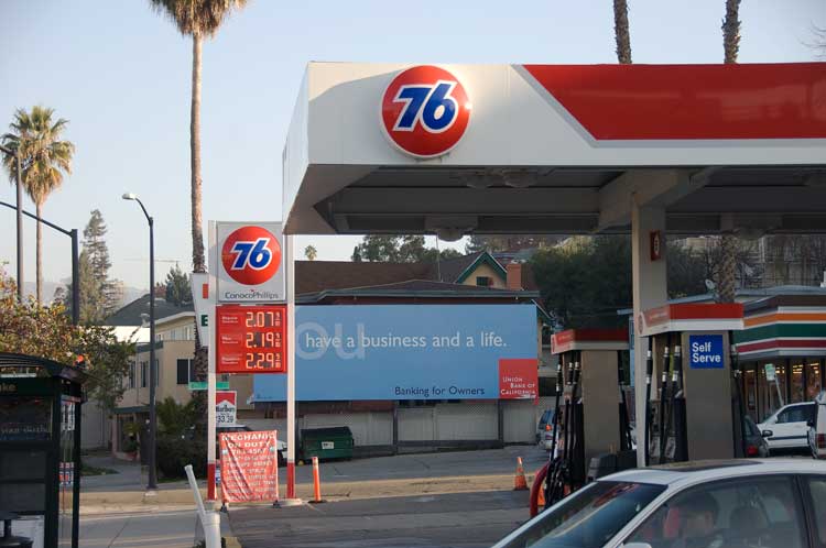 January 18th gas prices in Oakland.